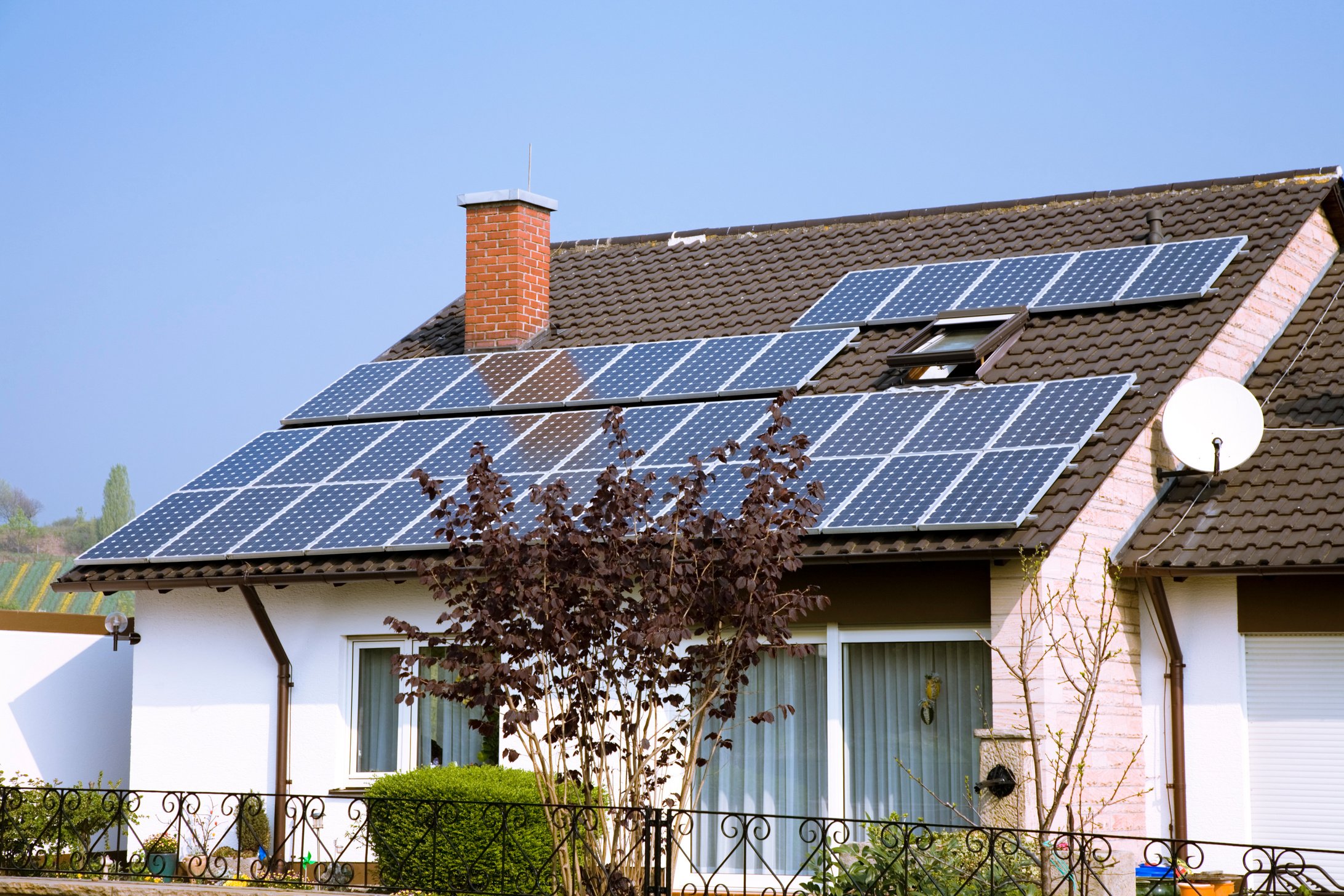 House with Solar Panels